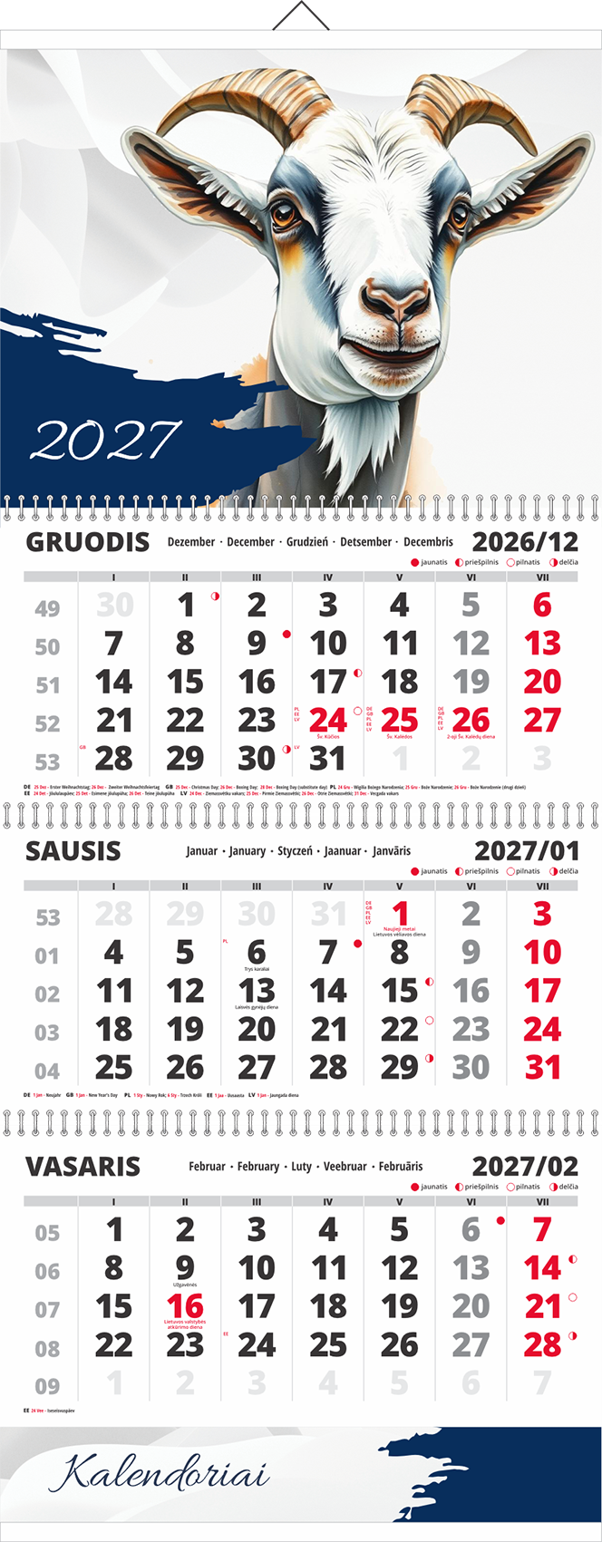 Kalendorius ožkos metai 2027 1